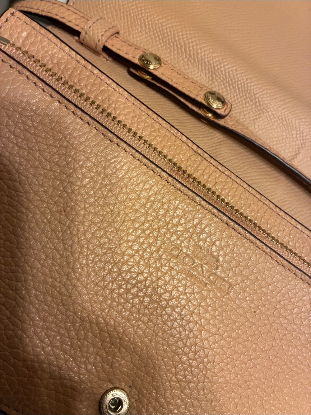 Coach Pebbled‎ Leather Crossbody in Tan Camel - Picture 10 of 10